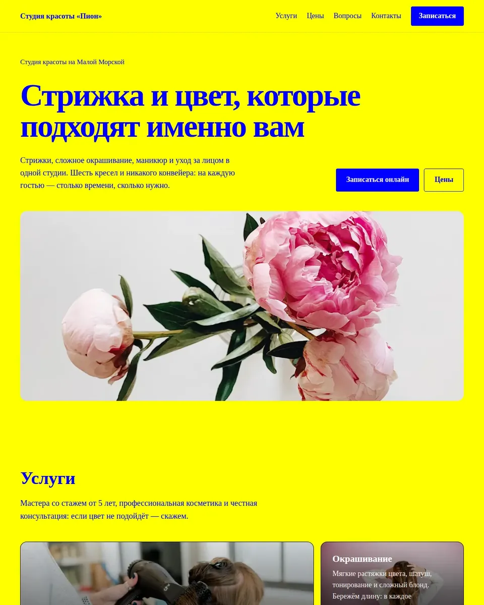 Студия «Пион», стиль «Яркий»